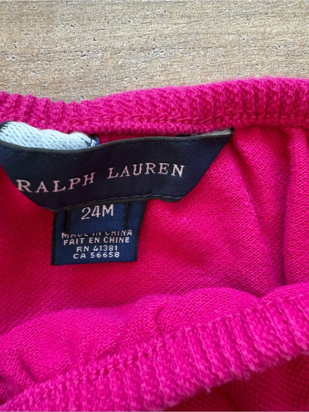 Ralph Lauren Baby Girl Hot Pink Diaper Cover Bloomer 24M 100% Cotton Pique